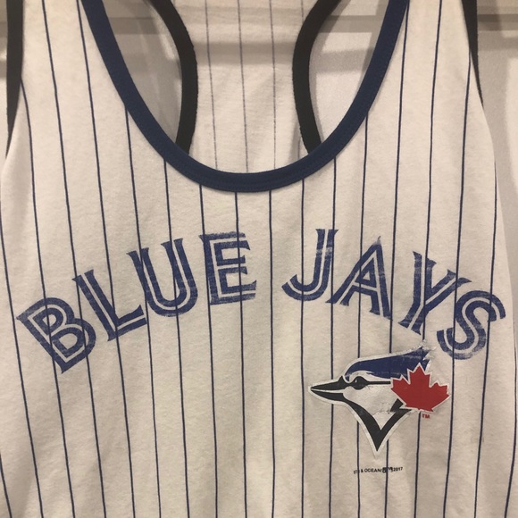 Official Toronto Blue Jays Tank Top Stripes Medium - Picture 2 of 6